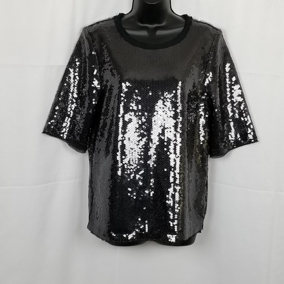 zara sequin blouse